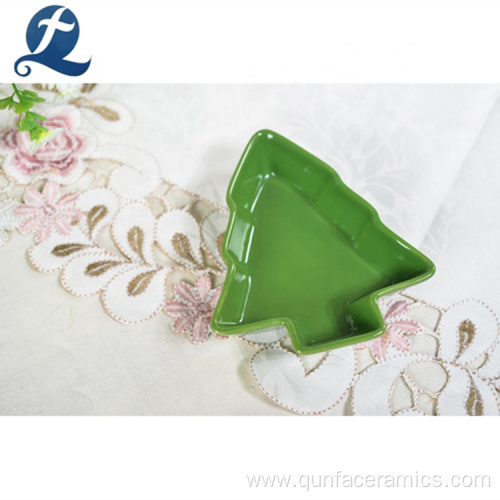 Christmas Tree Shape Ceramic Serving Plates Dishes